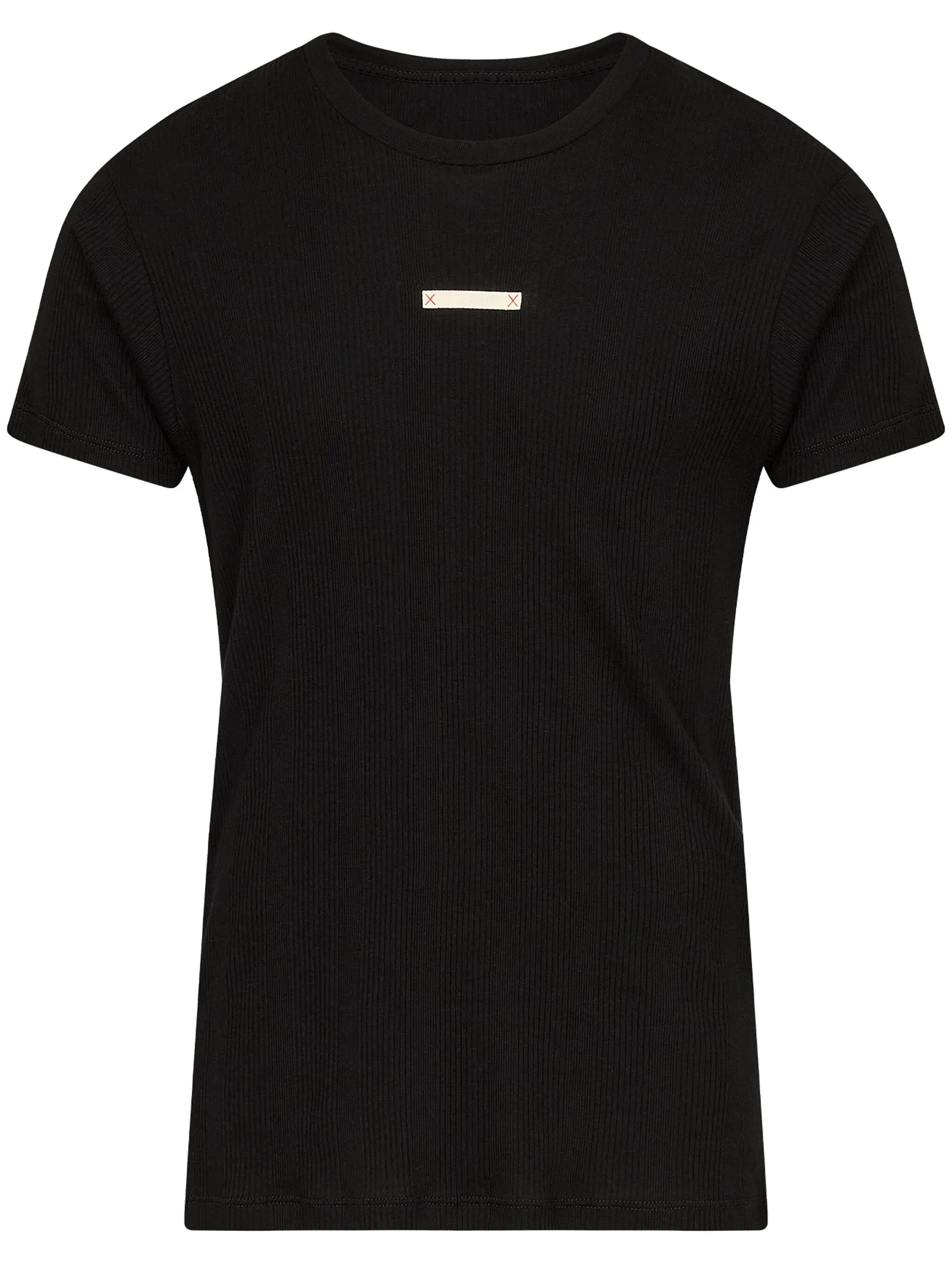 Maison Margiela o1w1db10126 Four-Stitch Logo T-Shirt in Black Size US L / EU 52-54 / 3 - 1 Thumbnail
