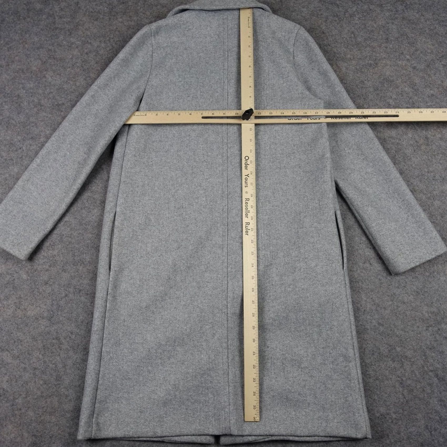 Zara VINTAGE: Zara Coat Women S Gray Wool Longline Open Front Collared Overcoat Trench S Size S / US 4 / IT 40 - 6 Thumbnail