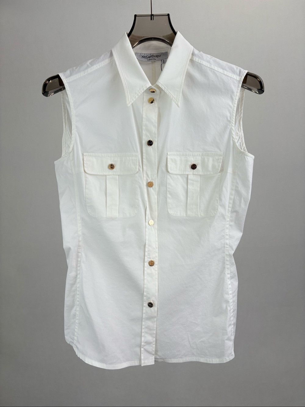 Yves Saint Laurent Yves Saint Laurent Rive Gauche White Button Up Size 36 Size XS / US 0-2 / IT 36-38 - 1 Thumbnail