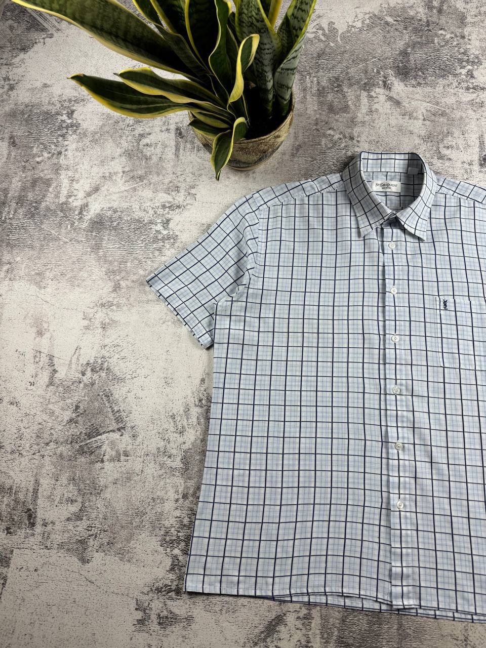 Yves Saint Laurent Yves Saint Laurent YSL Paris Blue Men’s XL Size Checked Basic Button Blank Shirt Size US XL / EU 56 / 4 - 5 Thumbnail