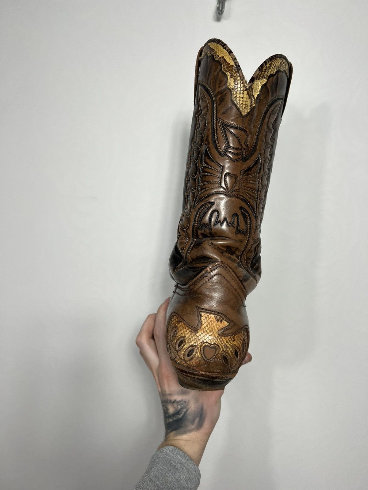 Vintage Vintage SENDRA Cowboy Leather Print Hand Tooled Boots Shoes Size US 10 / EU 43 - 10 Thumbnail
