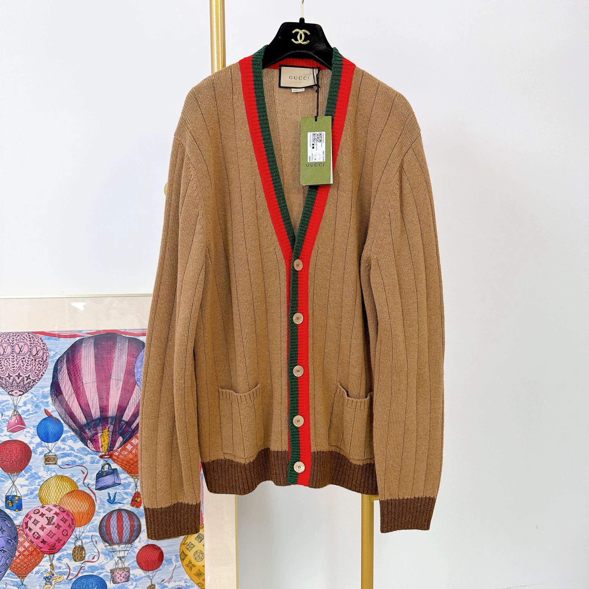 Gucci Gucci Khaki Knit Cardigan XL New With Tags Size XL / US 12-14 / IT 48-50 - 1 Thumbnail