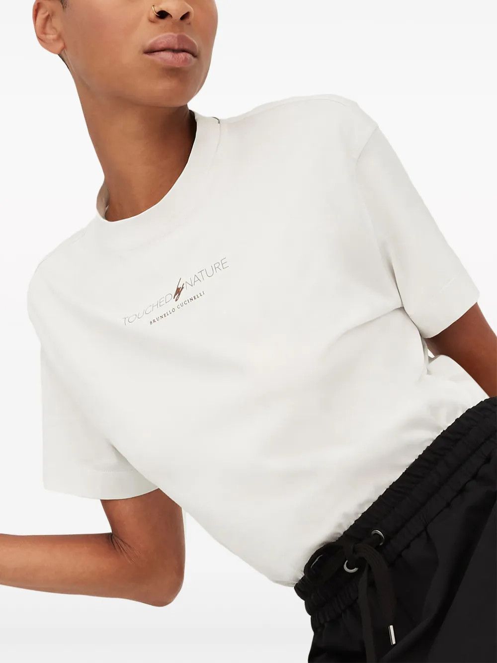 Brunello Cucinelli o1la1rc1a0325 T-shirt With Letters in White Size XL / US 12-14 / IT 48-50 - 4 Thumbnail