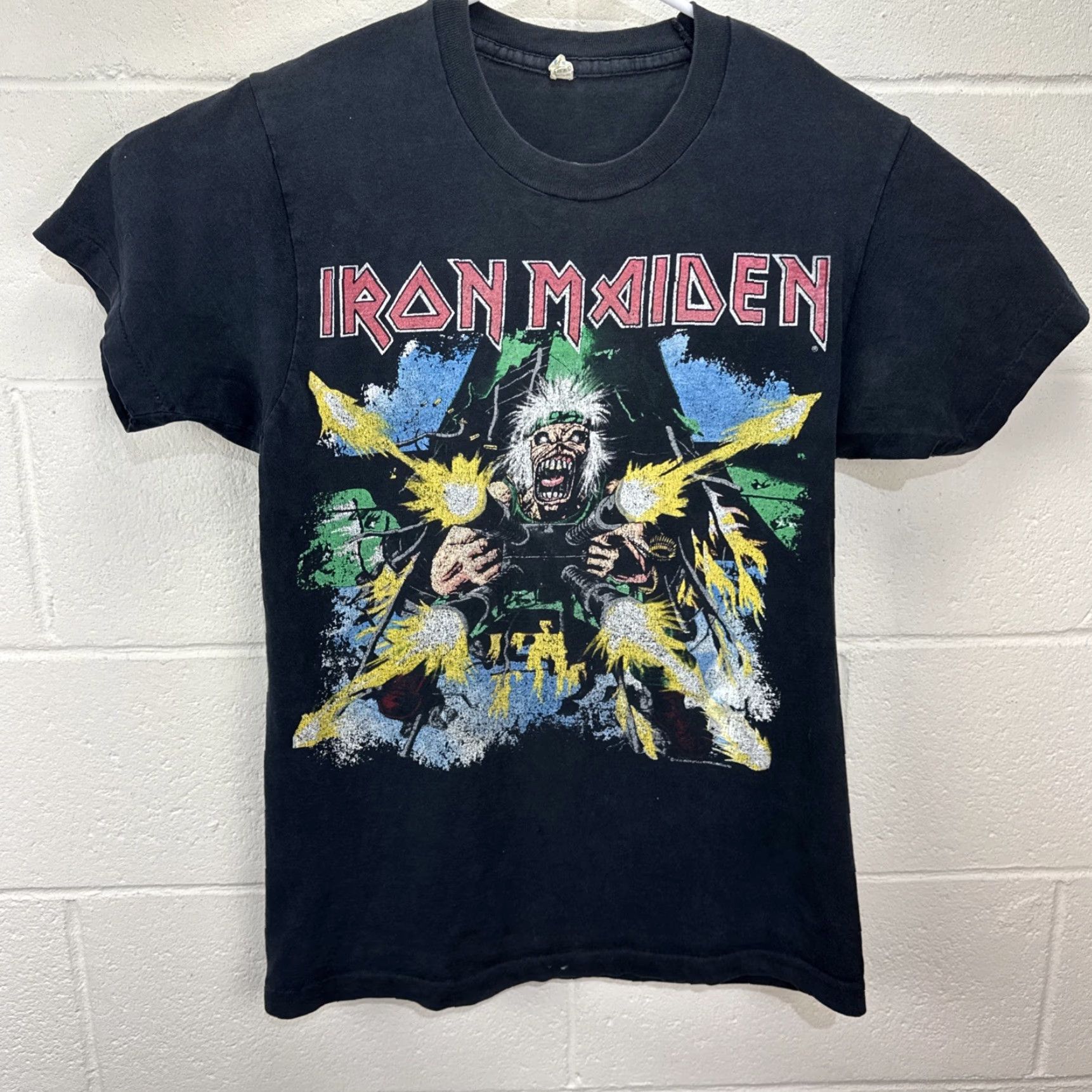 Vintage VINTAGE Iron Maiden Shoot That Fukker Tour T Shirt Mens Medium Black 80s 90s Rock Music Band Rare Size US M / EU 48-50 / 2 - 2 Thumbnail