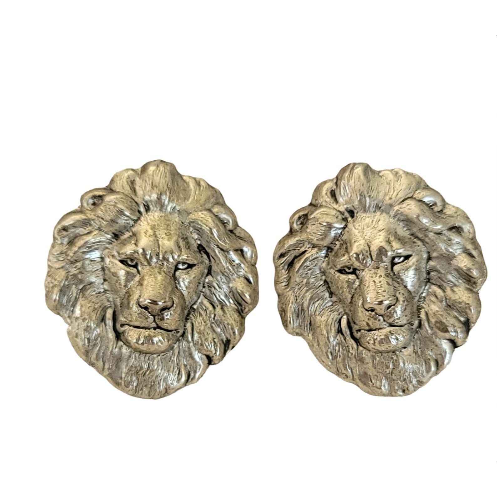Other Silver Tone Repousse Style Lion Unisex Cufflinks, K360 Size ONE SIZE - 7 Thumbnail