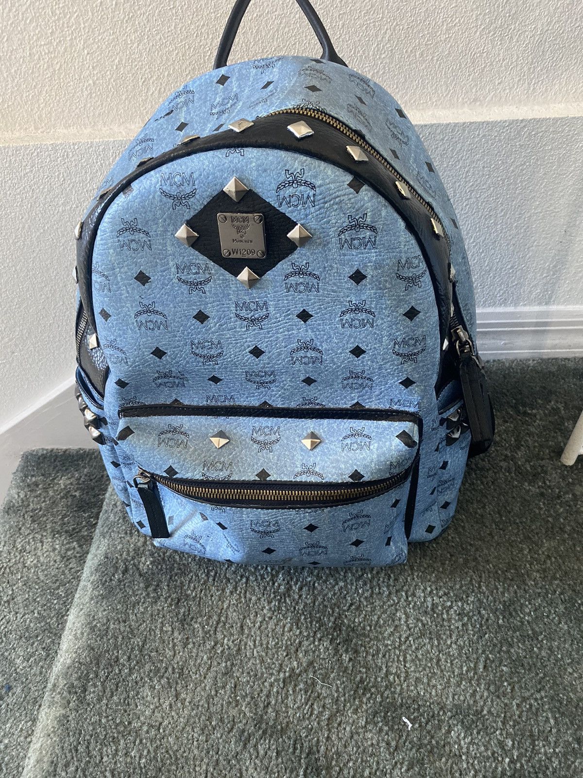 Light Blue customize MCM Backpack