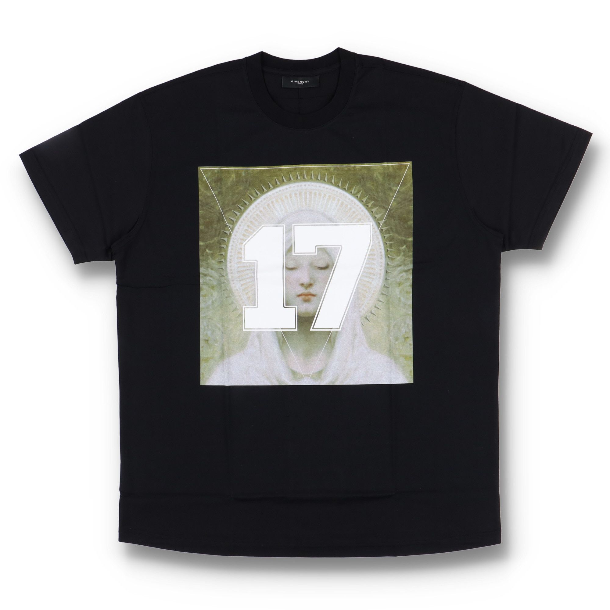 Givenchy Black Silk Organza Madonna Cross Oversized T-Shirt | Grailed