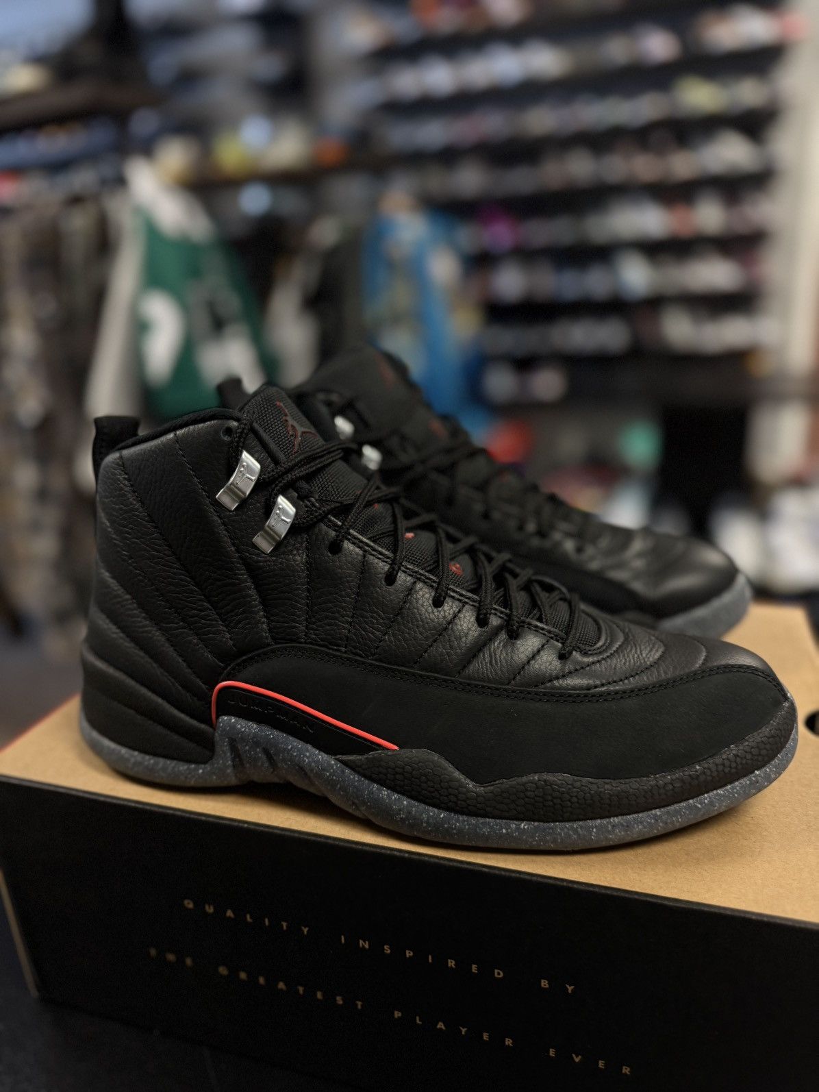 Jordan Brand × Nike Jordan 12 Utility Black Gray Size 10 Pre Owned 🧼 Size US 10 / EU 43 - 2 Thumbnail