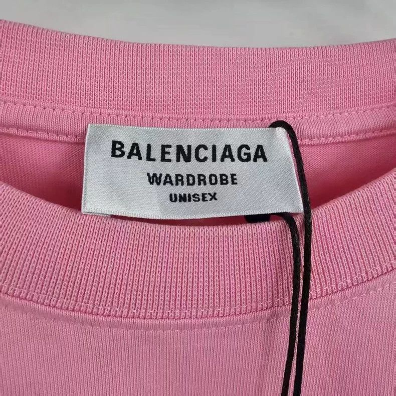 Balenciaga Balenciaga Pink Double B Embroidered Letter Short Sleeve Size US L / EU 52-54 / 3 - 3 Thumbnail