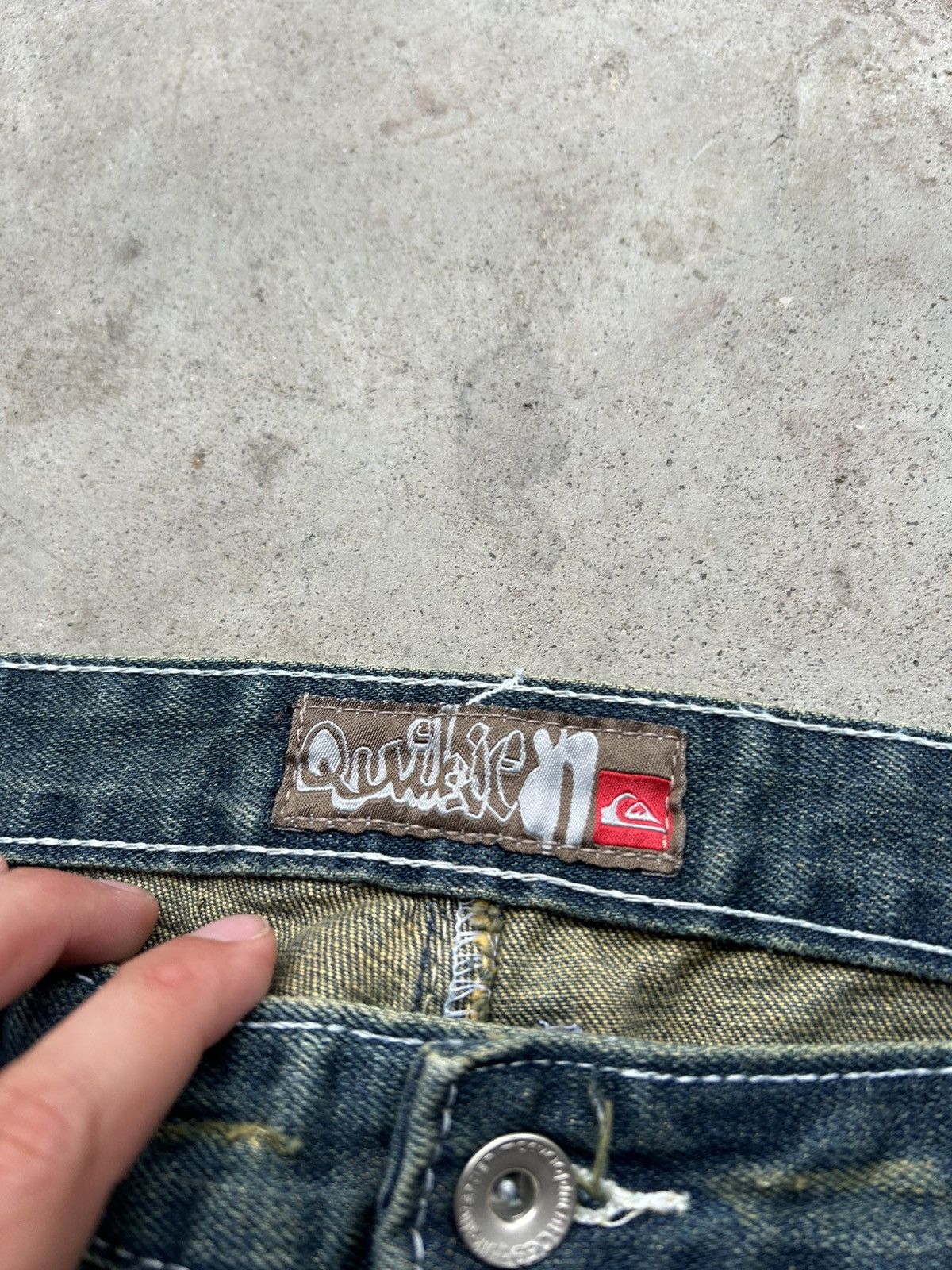 Quiksilver × Vintage Vintage 90s Y2k Quiksilver Surf Denim Baggy Jeans 32x30 Size US 32 / EU 48 - 5 Thumbnail