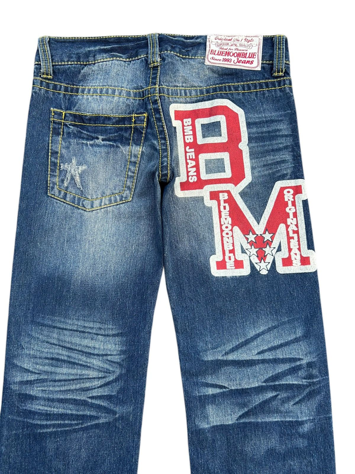Kapital Japanese Blue moon Blue Distressed Denim Jeans Size US 32 / EU 48 - 5 Thumbnail