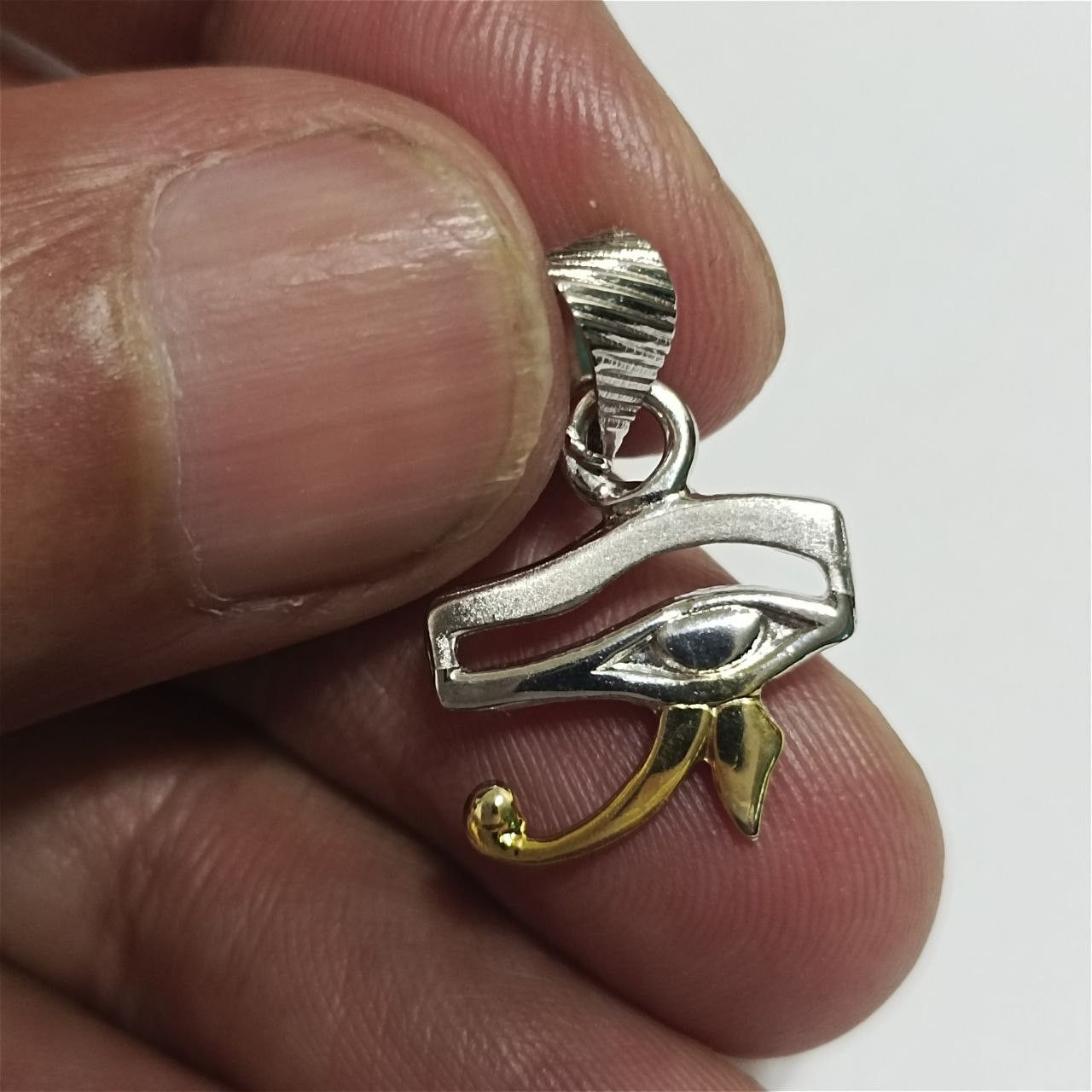 Sterling Silver handcrafted 925 silver Eye of Horus pendant Egyptian style Size ONE SIZE - 3 Thumbnail