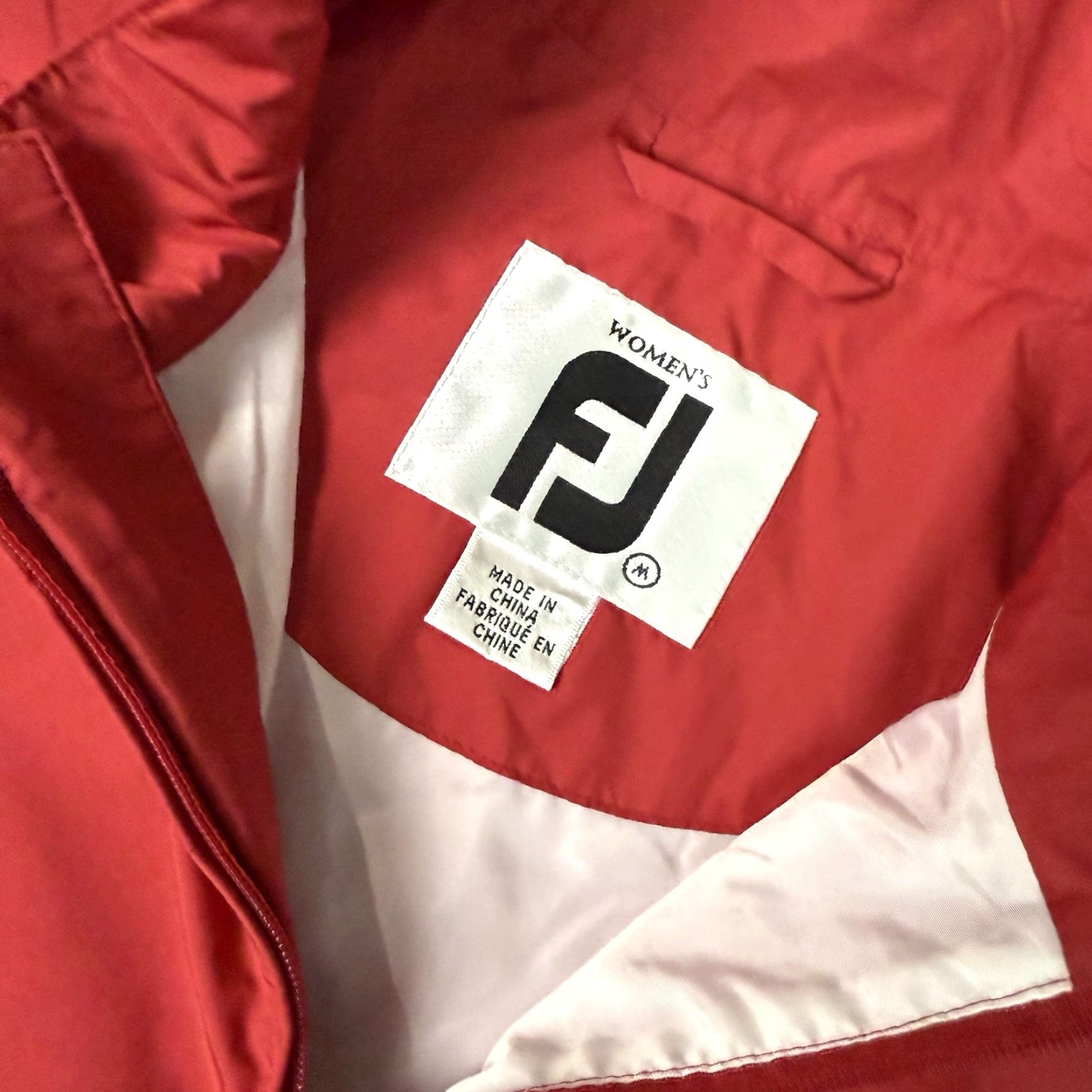 Footjoy VINTAGE FJ FootJoy Jacket Womens Medium Red White Windbreaker Full Zip Casual Golf Coat Size M / US 6-8 / IT 42-44 - 3 Thumbnail