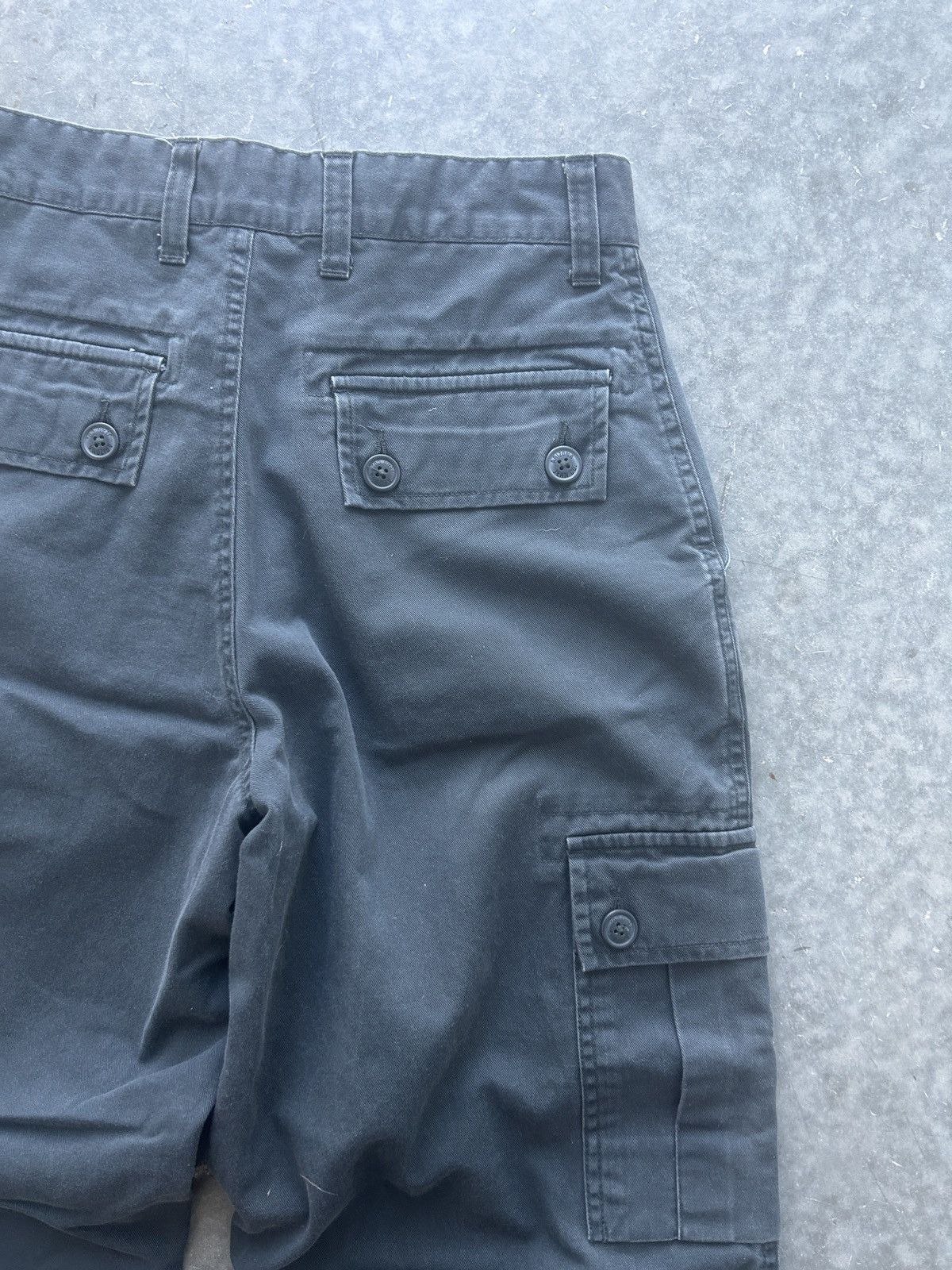 Vintage Vintage Y2K Faded Black Baggy Cargo Pants Size US 29 - 5 Thumbnail