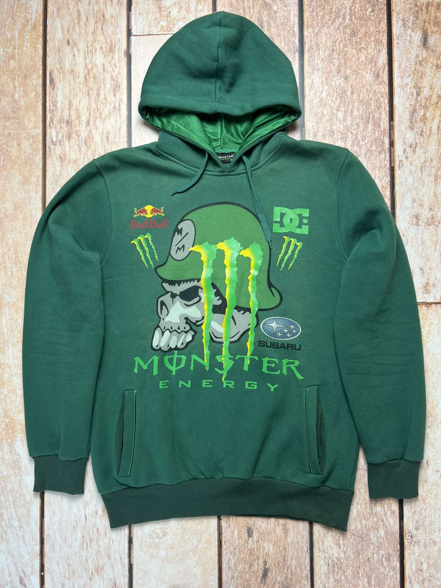 Vintage Red Bull Monster Energy Subaru DC Racing hoodie zip