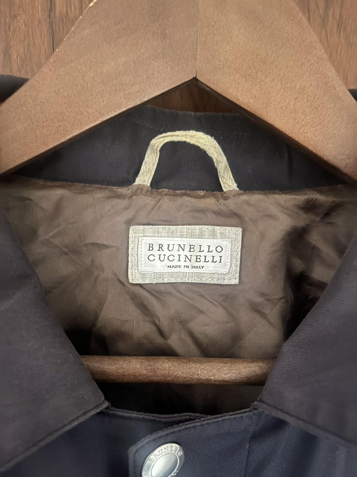 Brunello Cucinelli Brunello Cucinelli navy gabardine jacket size 48 medium Size US M / EU 48-50 / 2 - 2 Thumbnail