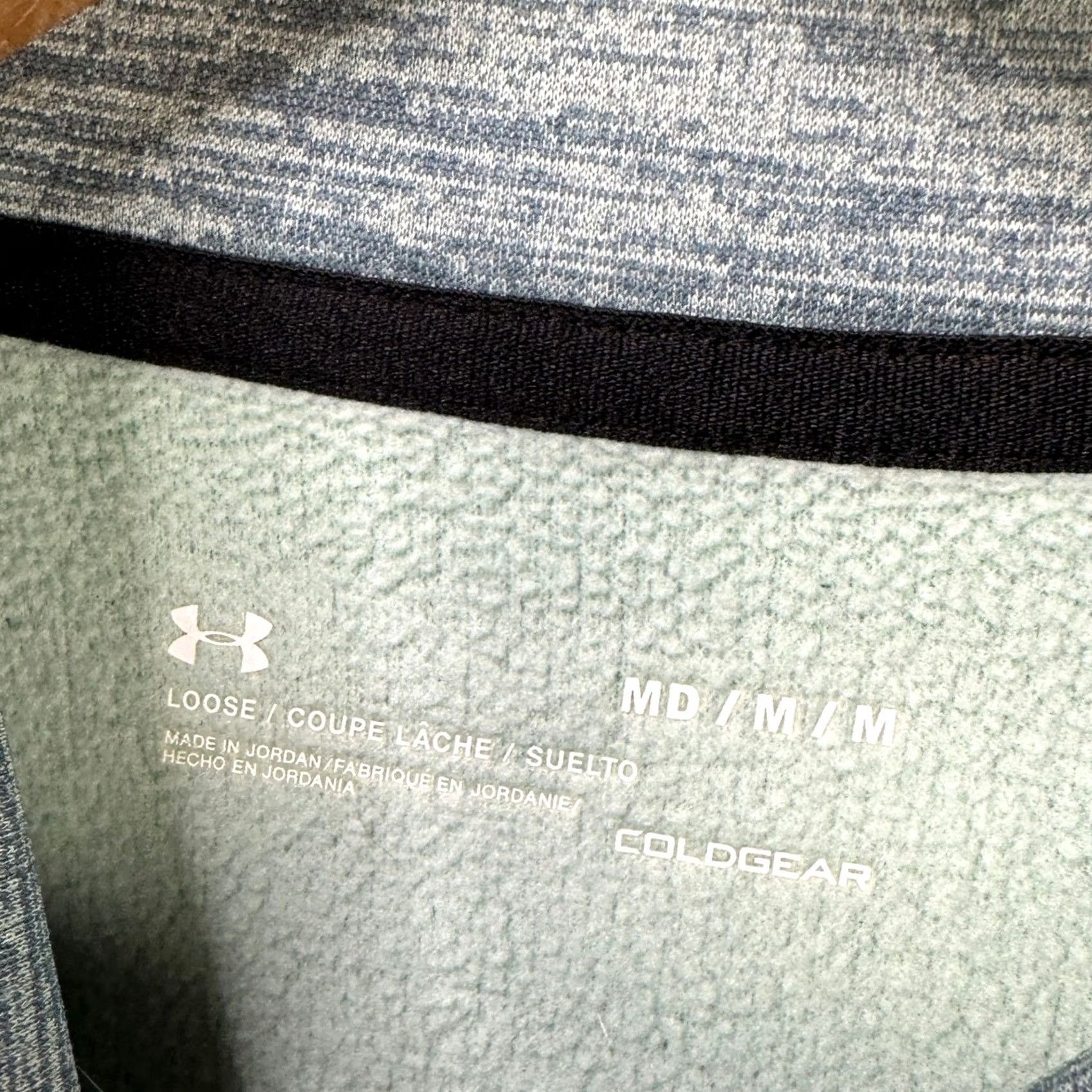 Under Armour Under Armour Cold Gear Sweatshirt Mens M Blue Quarter Zip Logo Loose Fit Size US M / EU 48-50 / 2 - 5 Thumbnail