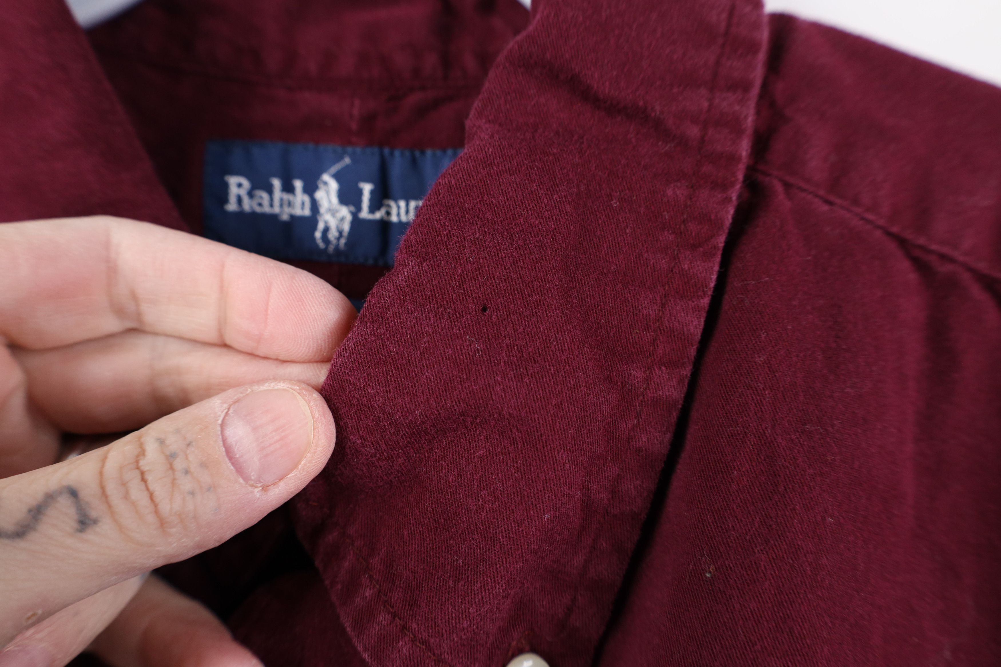 Polo Ralph Lauren Vintage 90s Ralph Lauren Collared Button Down Shirt Burgundy Size US XL / EU 56 / 4 - 5 Thumbnail