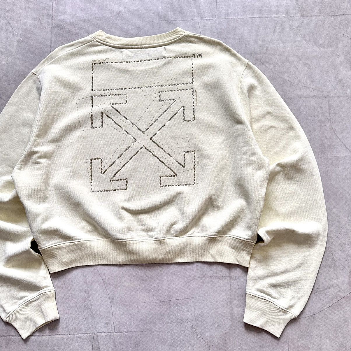 Off-White FW19 Off White Diagonal Arrow Rhinestones Logo Sweatshirt Size M / US 6-8 / IT 42-44 - 2 Thumbnail