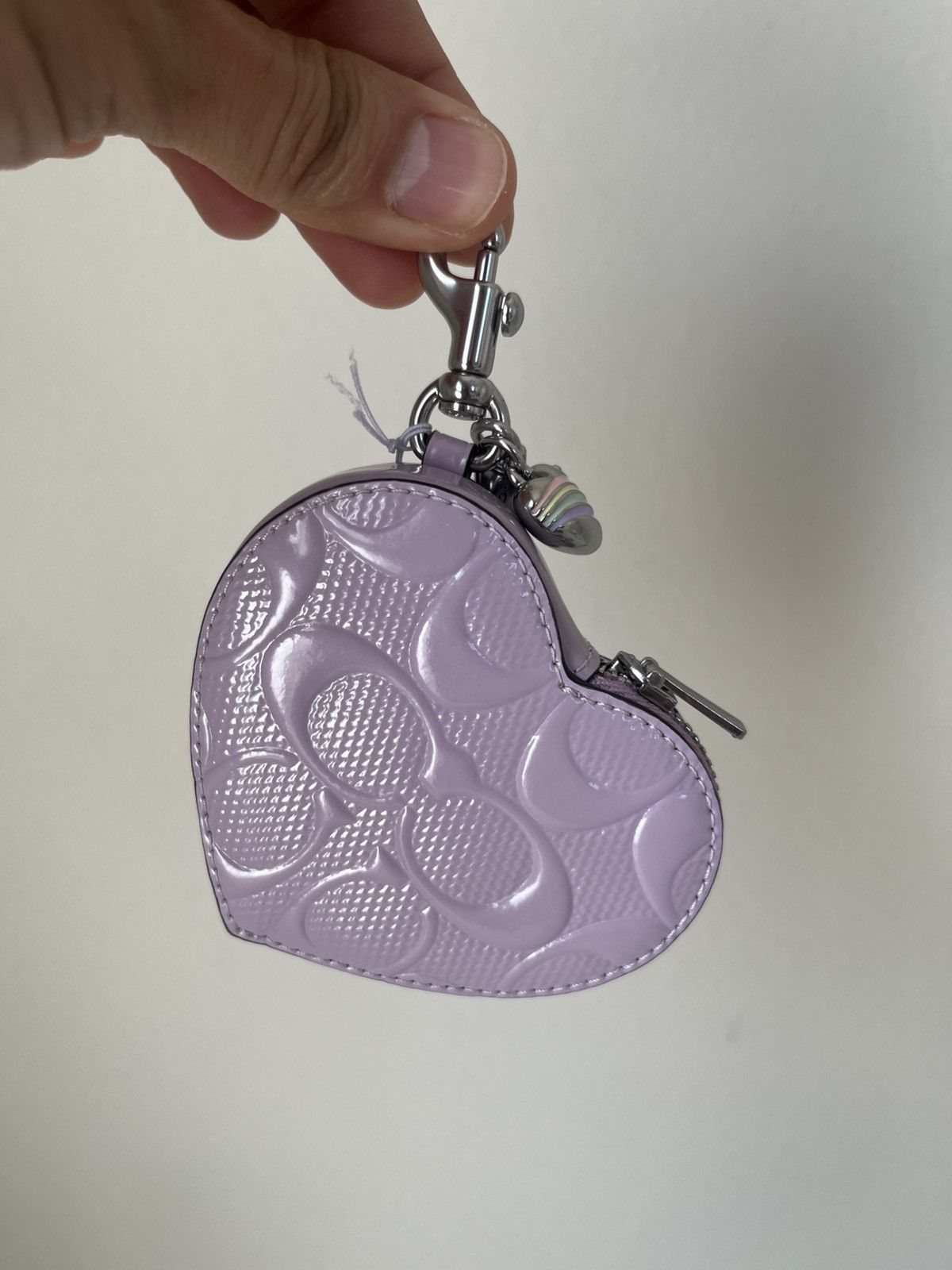 Coach Coach Heart Bag Charm In Signature Leather With Heart Charm Size ONE SIZE - 2 Thumbnail