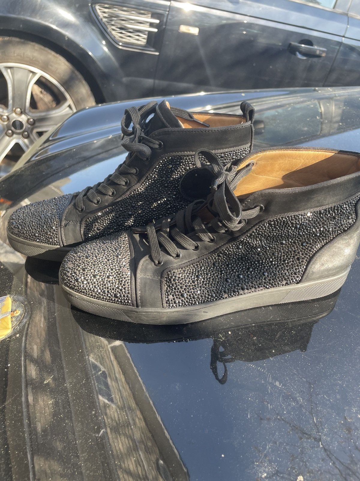 Christian Louboutin Christian Loboutin Louis Strass Flat Black Crystal Size US 11 / EU 44 - 7 Thumbnail