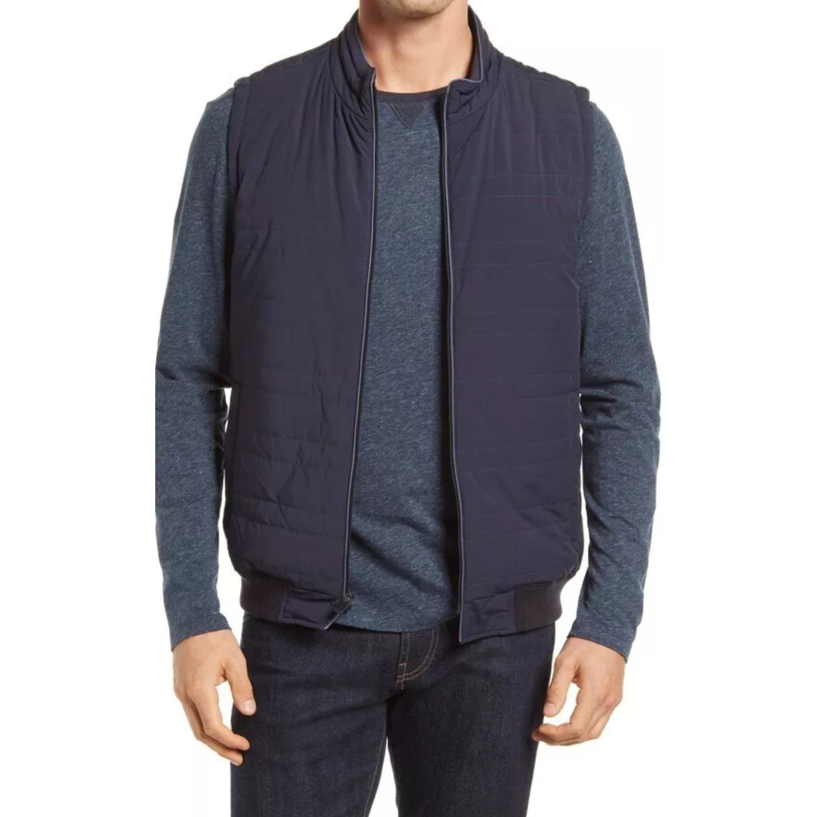 Robert Barakett Robert Barakett Navy Full Zip Renoir Quilted Vest Size XL Size US XL / EU 56 / 4 - 1 Thumbnail