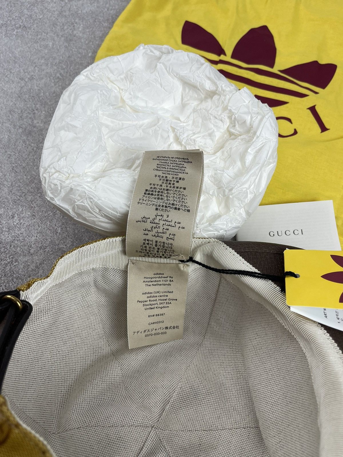 Adidas × Gucci Gucci x Adidas GG Monogram Canvas Leather Baseball Cap Size ONE SIZE - 14 Thumbnail