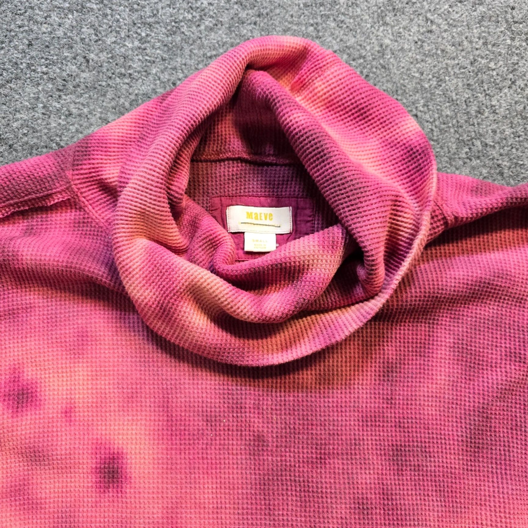 Vintage Maeve Anthropologie Top Shirt Womens Size S Pink Tie Dye Cowl Neck Casual Boho Knit Cotton Long Sleeve Fall Winter Spring Vintage: No Womens Size S / US 4 / IT 40 - 2 Thumbnail