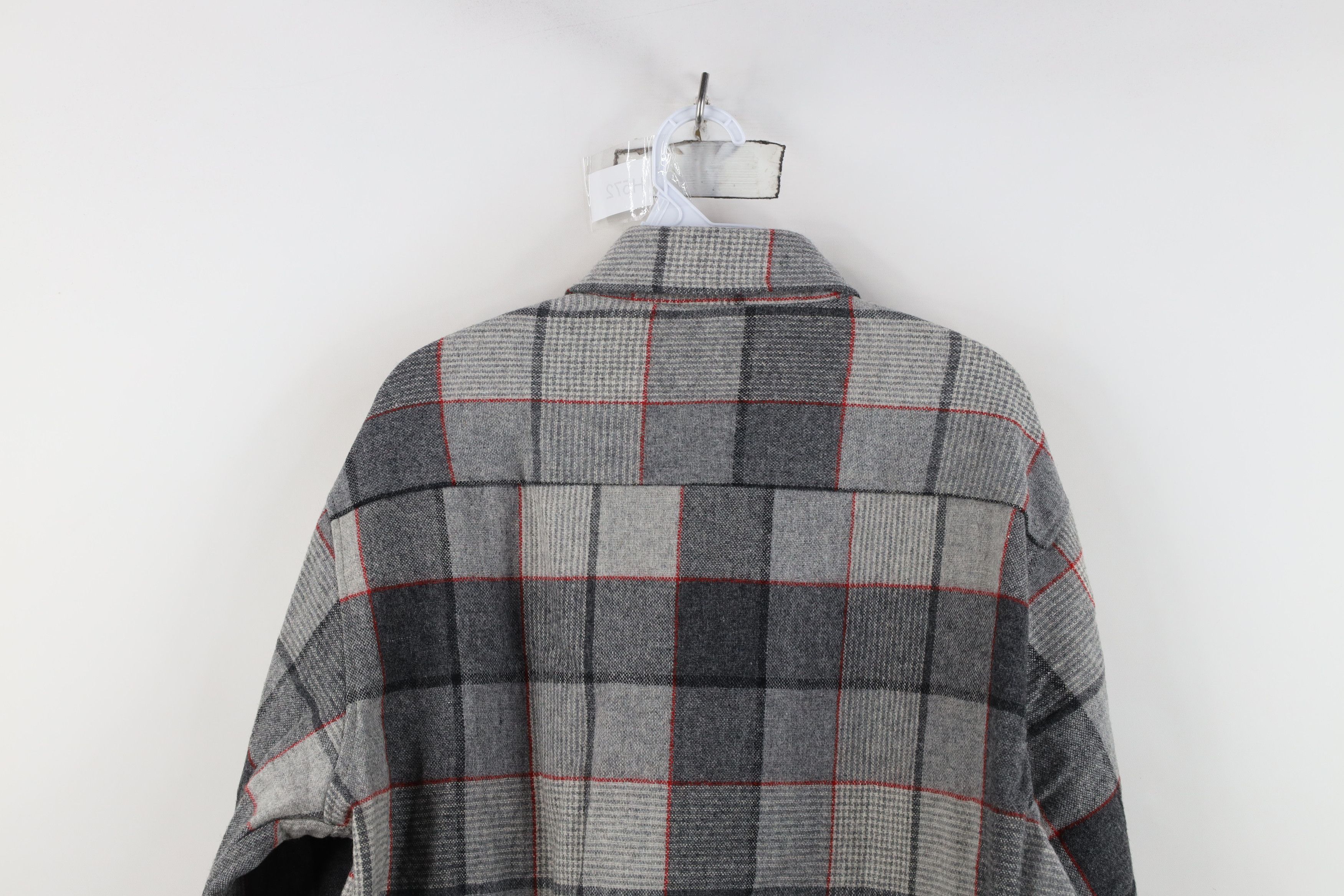 Vintage Vintage 70s 80s Streetwear Knit Collared Button Shirt Plaid Size US L / EU 52-54 / 3 - 10 Thumbnail