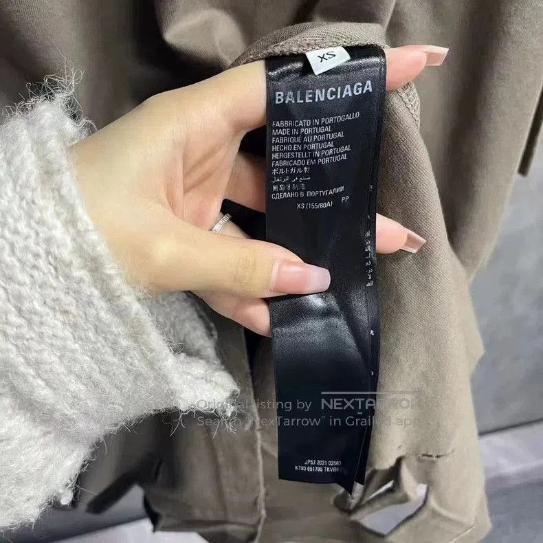 Balenciaga Balenciaga Gray Logo Print Short Sleeve T-shirt. Size US XXS / EU 40 - 3 Thumbnail