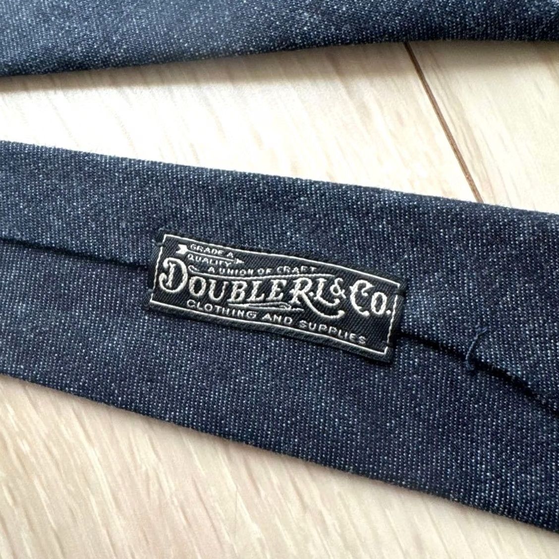 Ralph Lauren VINTAGE RRL Ralph Lauren Medallion Stich Indigo Denim Tie Handmade Blue Excellent Size ONE SIZE - 6 Thumbnail