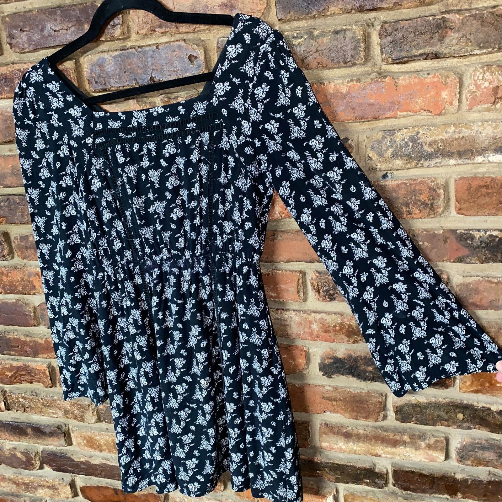 Other Miami Francesca's Black White Long Sleeve Mini Dress Small Size S / US 4 / IT 40 - 2 Thumbnail