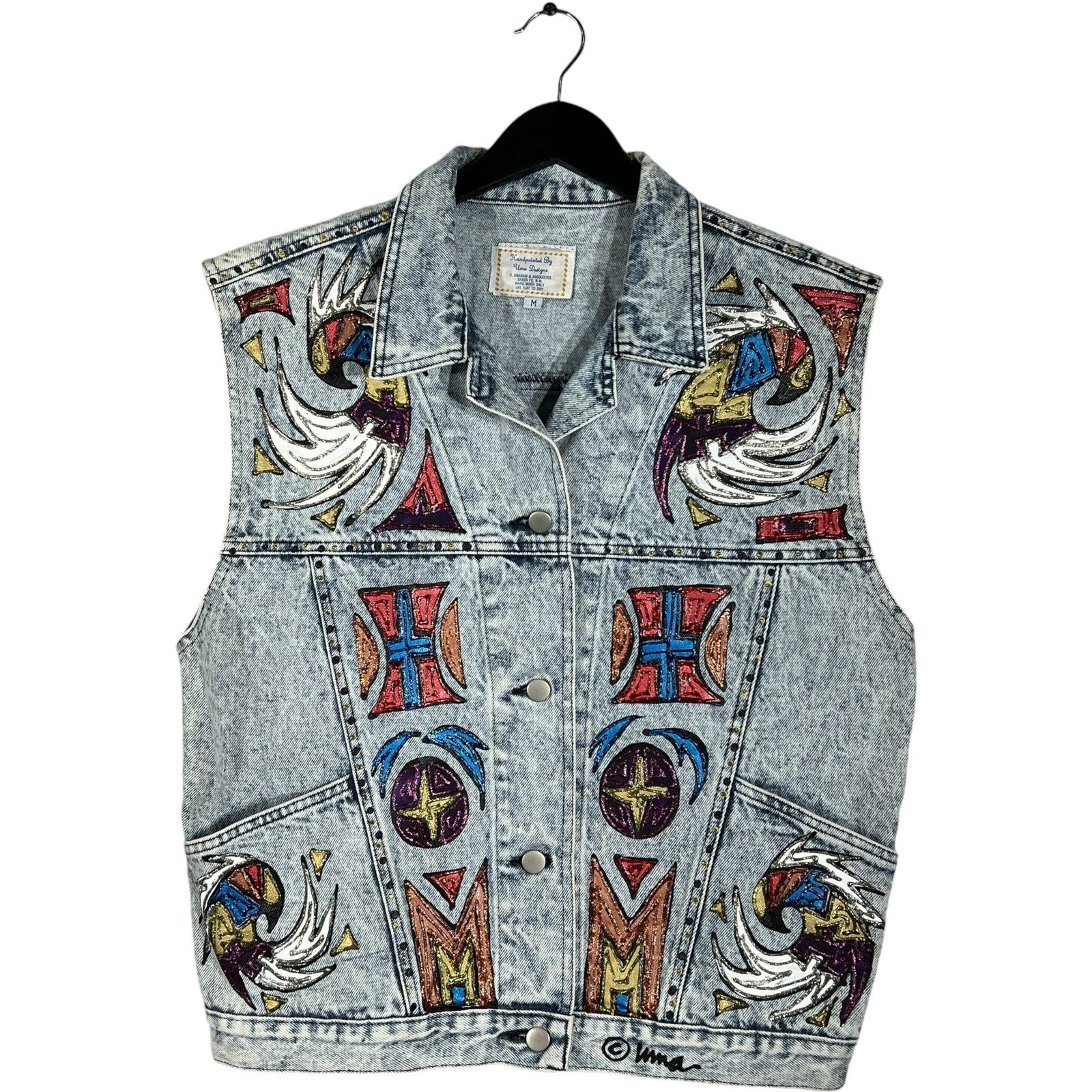 Vintage Vintage Sundance Southwest Design Denim Vest Size US M / EU 48-50 / 2 - 1 Thumbnail