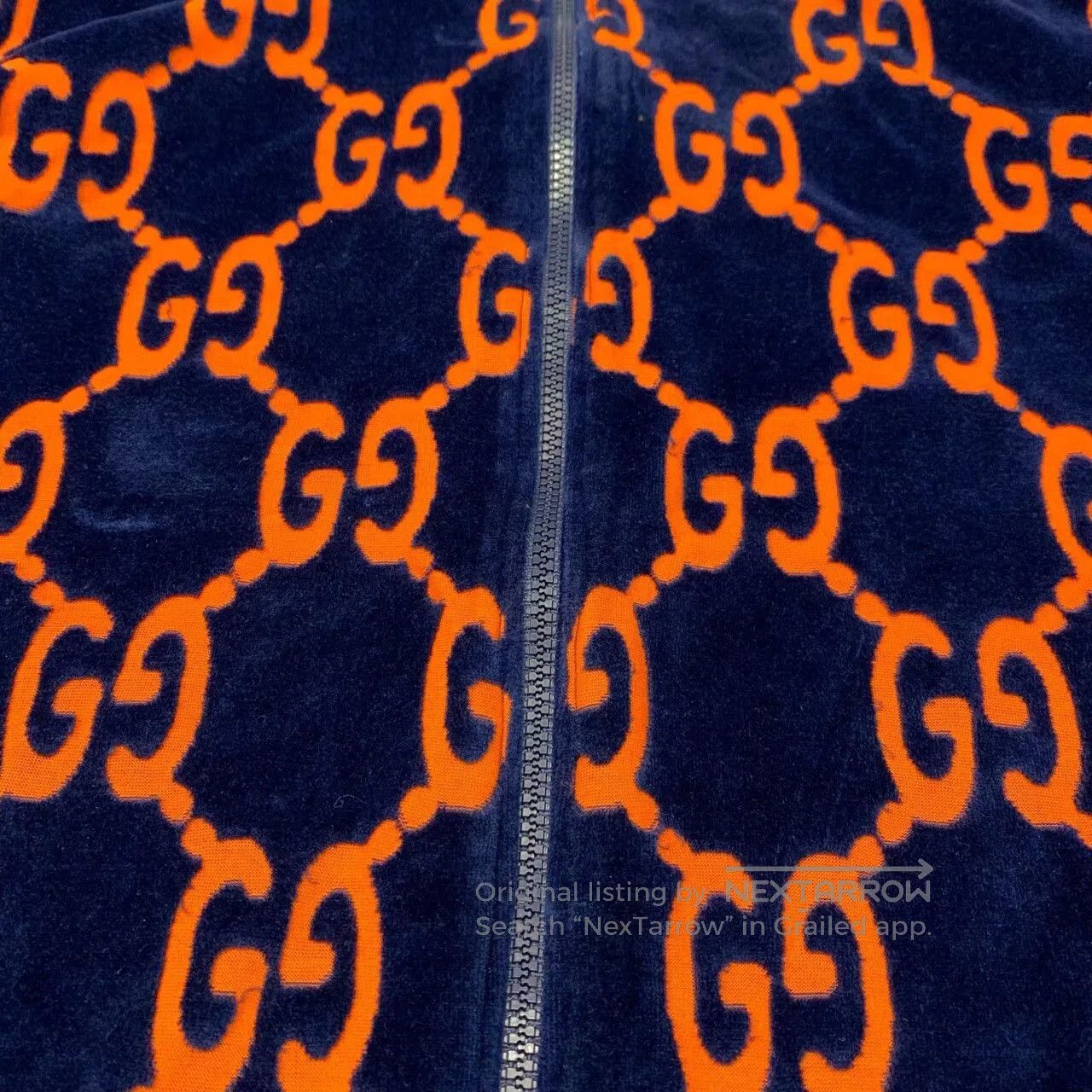 Gucci gucci blue and orange double g velvet jacket. Size US XL / EU 56 / 4 - 8 Thumbnail