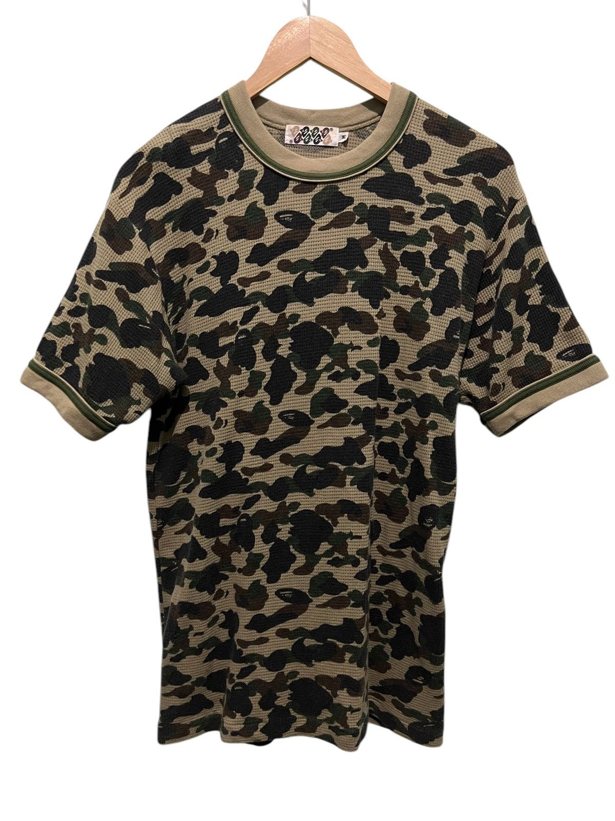 Bape BAPE Full Camo Green Thermal Ringer Tshirt Size US M / EU 48-50 / 2 - 1 Thumbnail