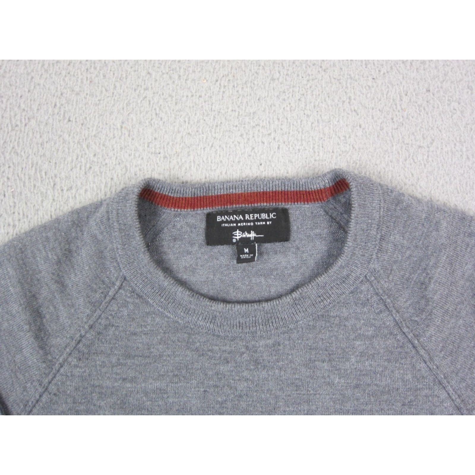 Banana Republic Banana Republic Sweater Womens Medium Gray Baruffa Wool Yarn Pullover Knit Crew Neck 90s Style Block Size M / US 6-8 / IT 42-44 - 2 Thumbnail
