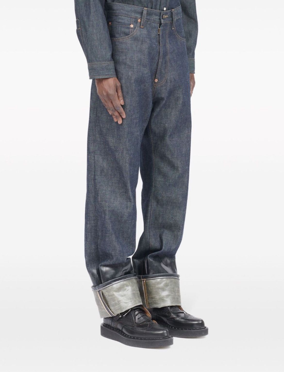 Maison Margiela Maison Margiela Lacquered Turn-up Jeans Size US 28 / EU 44 - 14 Thumbnail