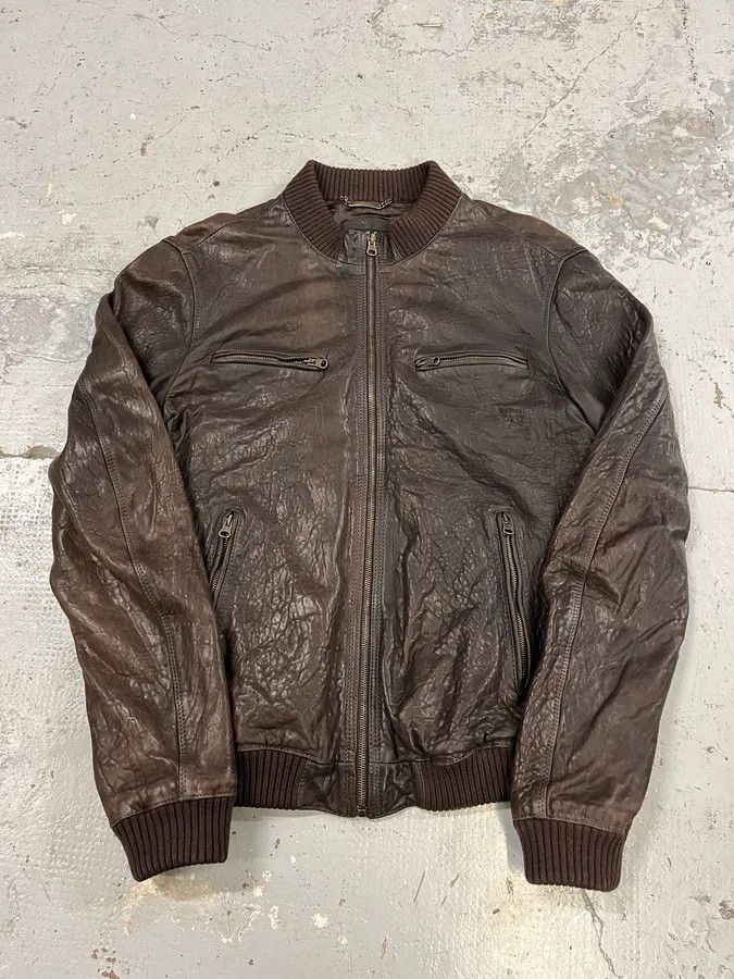 Dolce & Gabbana 2000s Dolce & Gabbana Scars Brown Leather Jacket Size US M / EU 48-50 / 2 - 4 Thumbnail