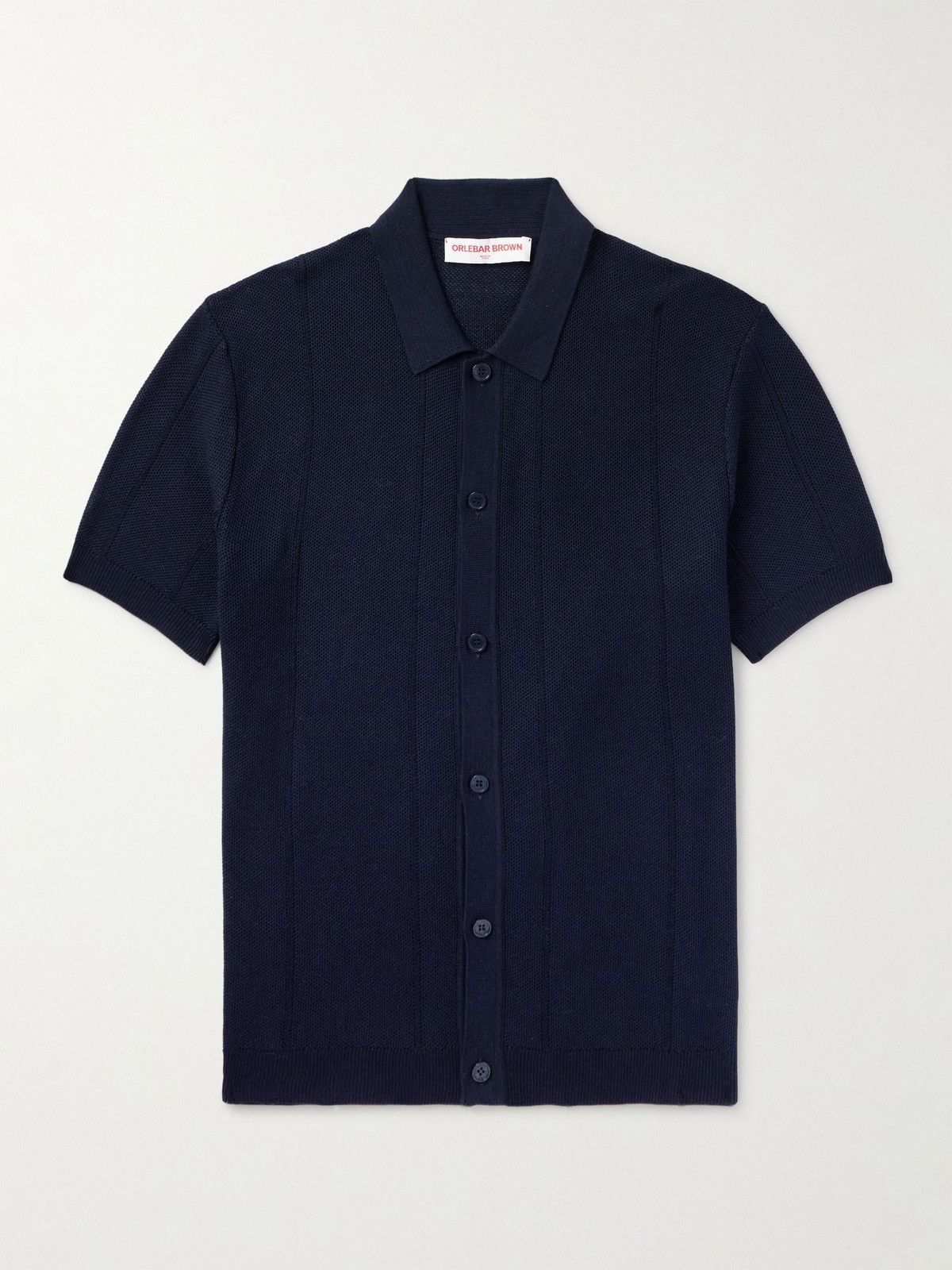 Orlebar Brown Orlebar Brown Tiernan Ribbed Cotton Polo Shirt Size US L / EU 52-54 / 3 - 1 Thumbnail