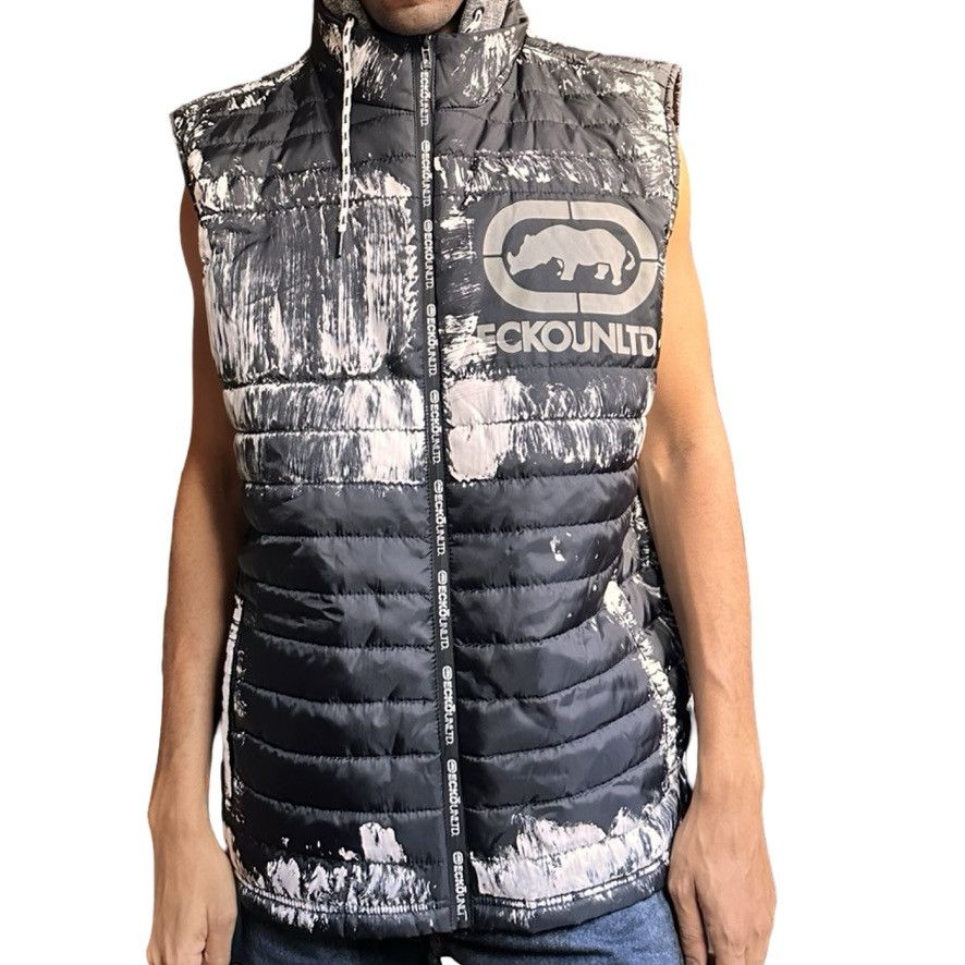 Ecko Unltd. ASTROBOI* ECKO UNLTD Black Painted Puffer Vest - #XL Size US XXL / EU 58 / 5 - 5 Thumbnail