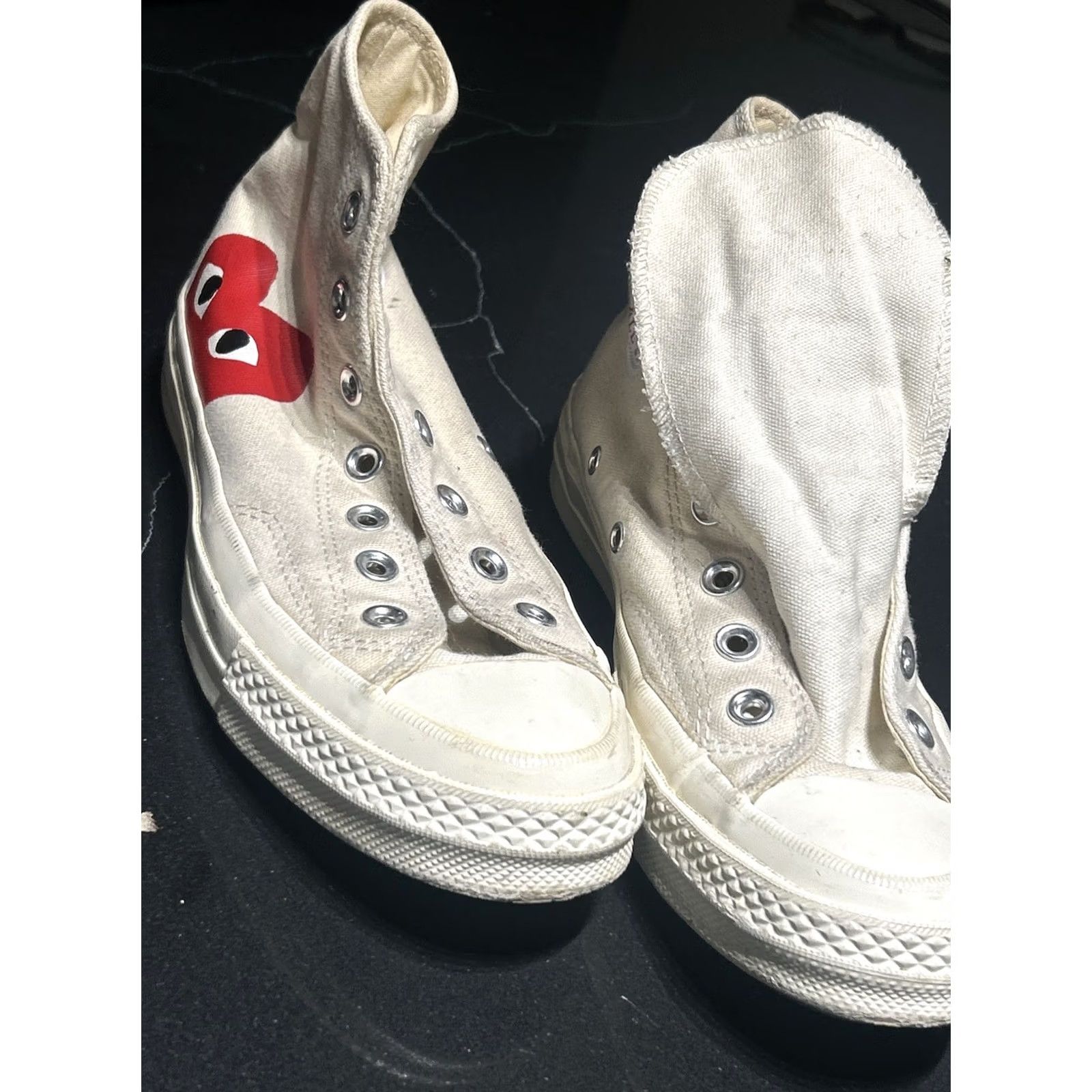 Converse Converse x Comme des Garçons Play Chuck 70 Sneakers Unisex Size 11 White Canvas Mens Womens Shoes Size ONE SIZE - 3 Thumbnail