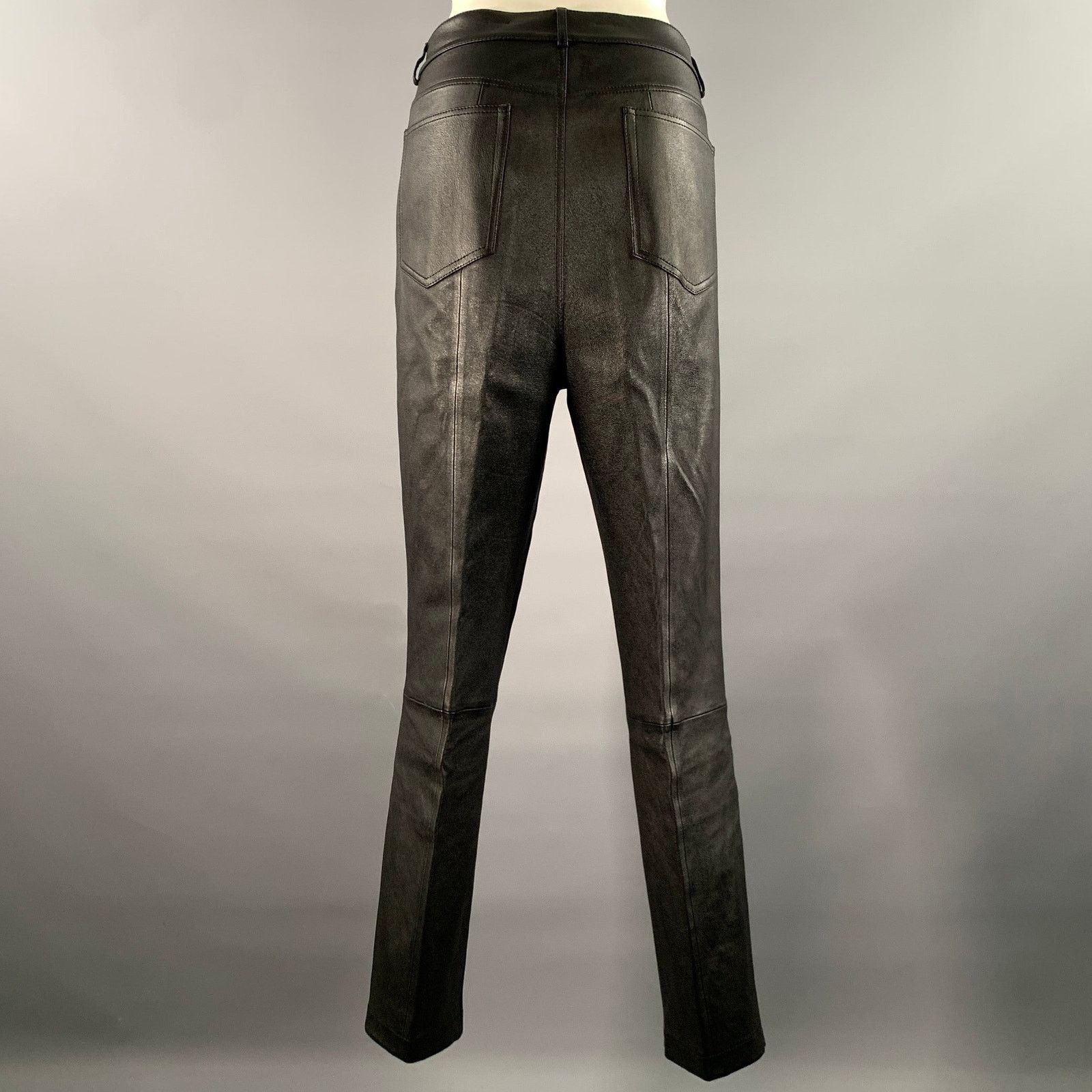 Lafayette 148 LAFAYETTE 148 Size 10 Black Leather Lambskin Pants Size US 34 / EU 50 - 4 Thumbnail