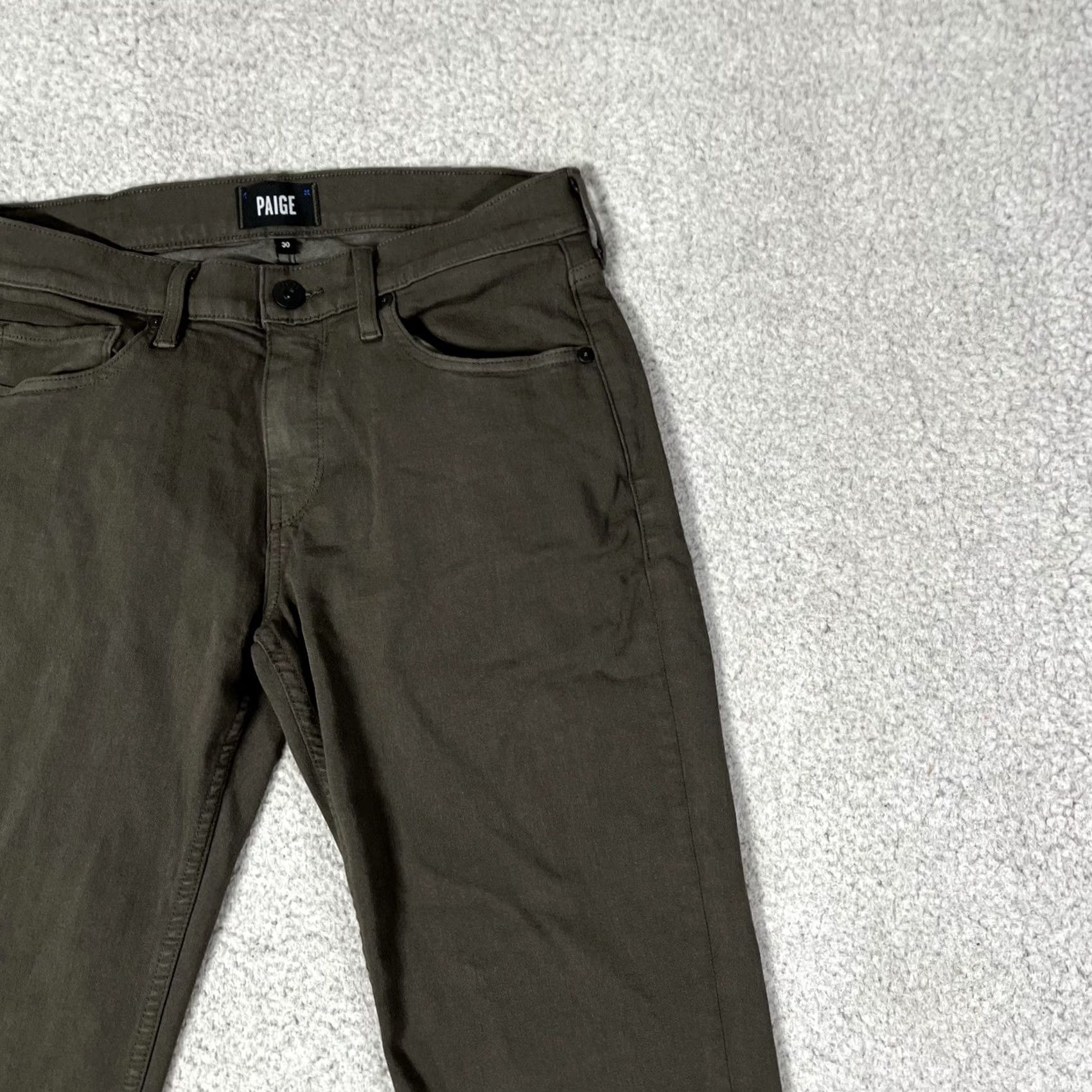 Paige Paige Jeans Mens Slim Straight 30 Green Stretch Federal Denim USA 5-Pocket Slim Fit Regular Waist Size 30 Inseam 28in Size US 30 / EU 46 - 6 Thumbnail