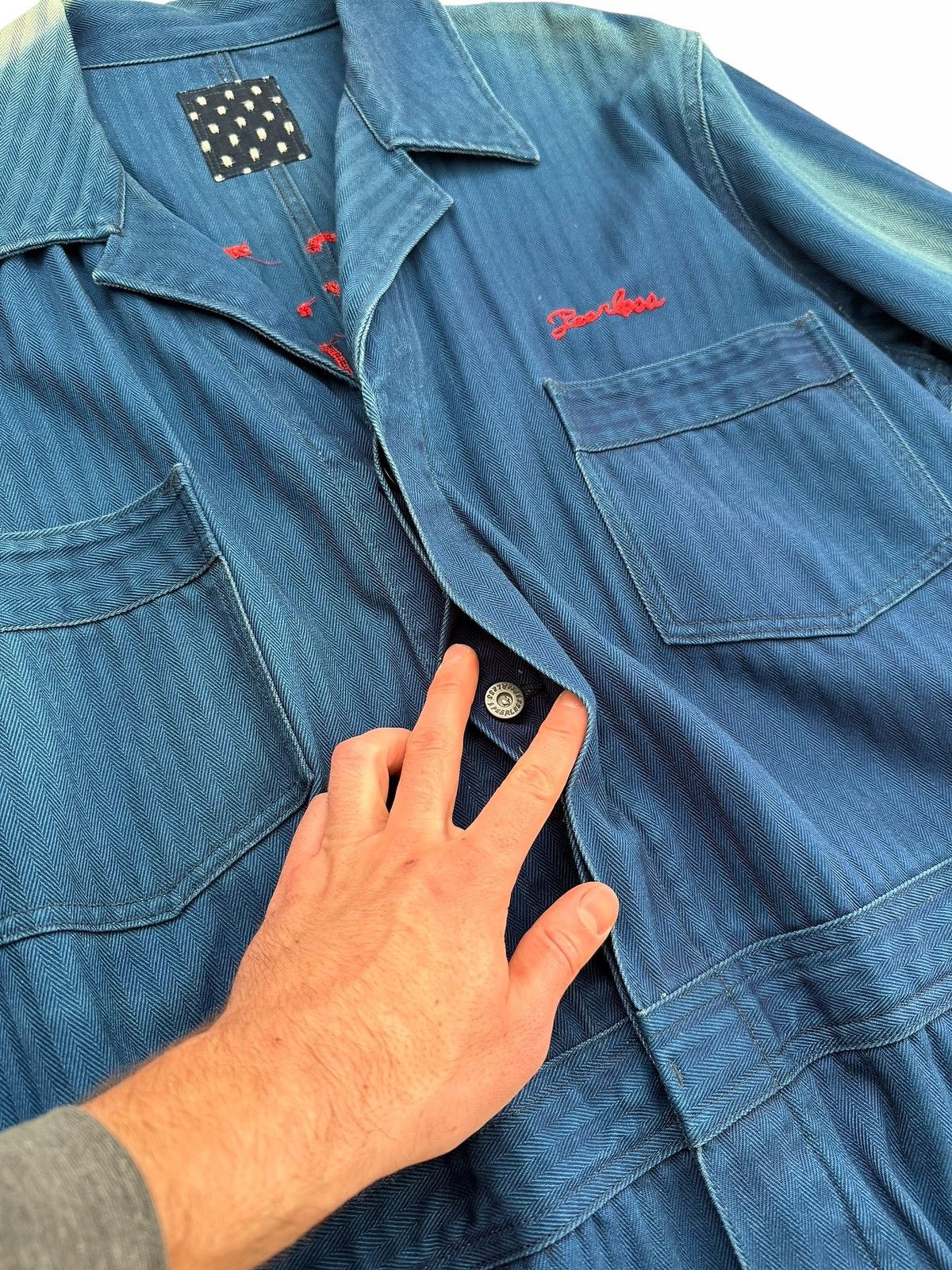 Visvim RARE sz4 ICT Motors Indigo Mechanic Coveralls Herringbone Size US 44 / EU 60 - 13 Thumbnail