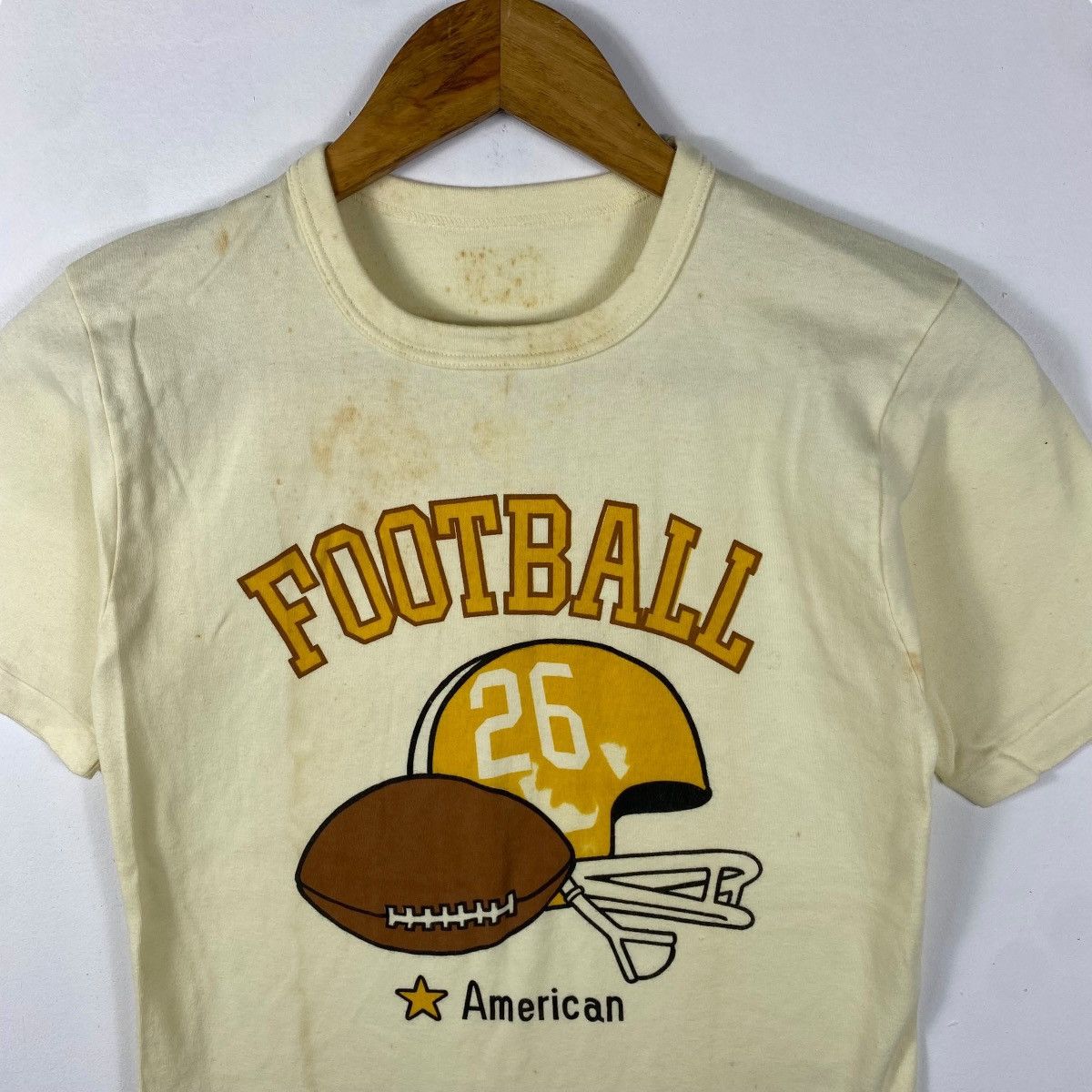 Vintage Vintage 80's AMERICAN FOOTBALL Graphic Tee Shirt Free Size Size US S / EU 44-46 / 1 - 2 Thumbnail