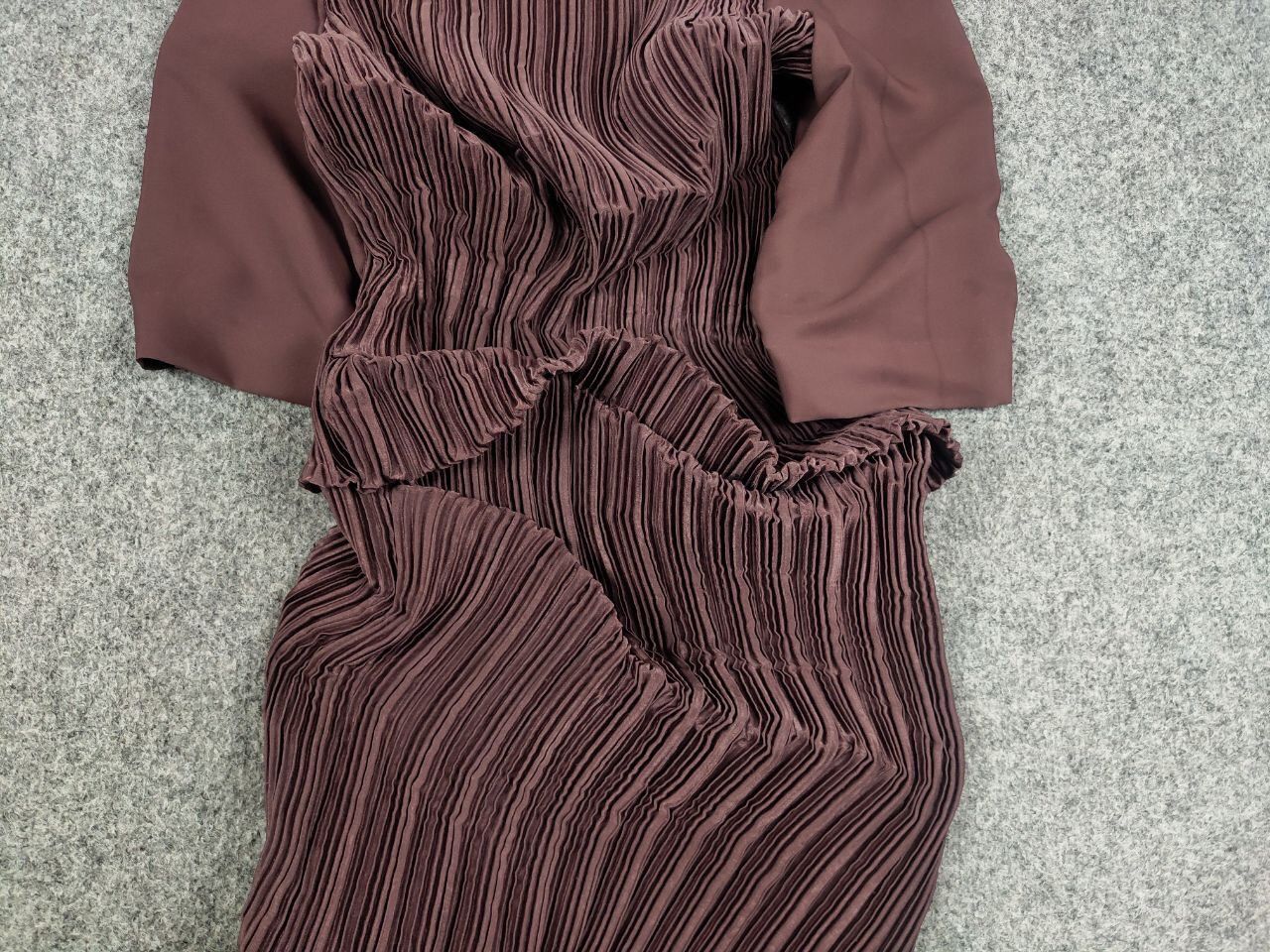 Designer Vintage Lesley George London pleated long asymmetric Dress Size M / US 6-8 / IT 42-44 - 6 Thumbnail