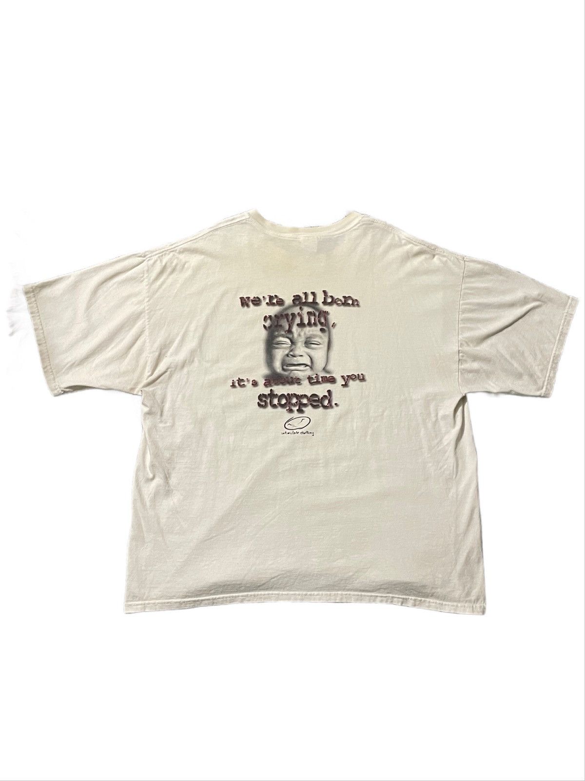 Vintage Vintage intimidate clothing white crying baby tee Size US XXL / EU 58 / 5 - 2 Thumbnail