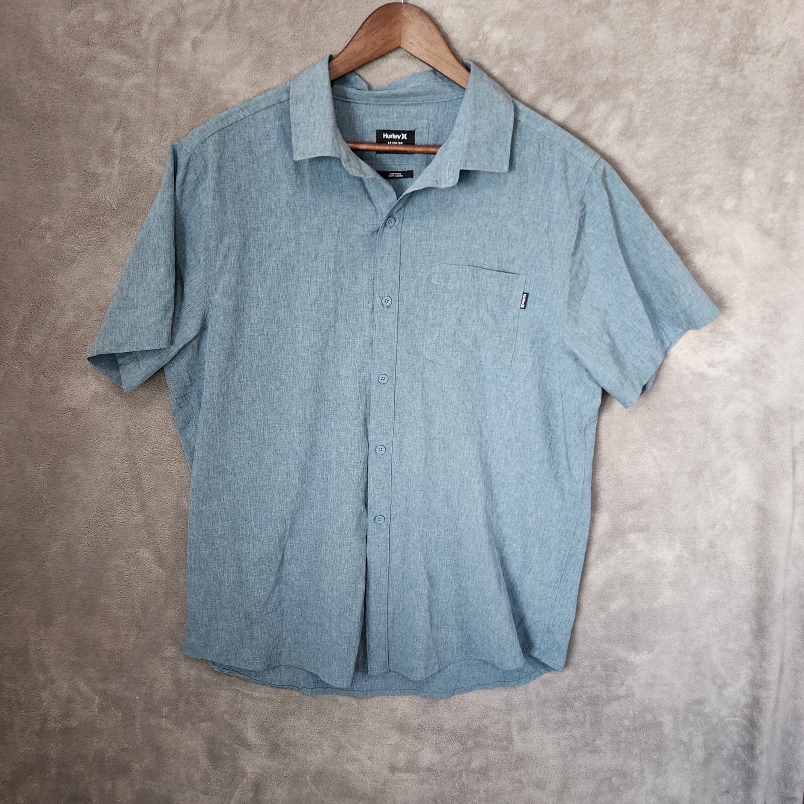 Hurley Hurley Men's Medium Gray Short Sleeve Button-Up Shirt Size US M / EU 48-50 / 2 - 1 Thumbnail