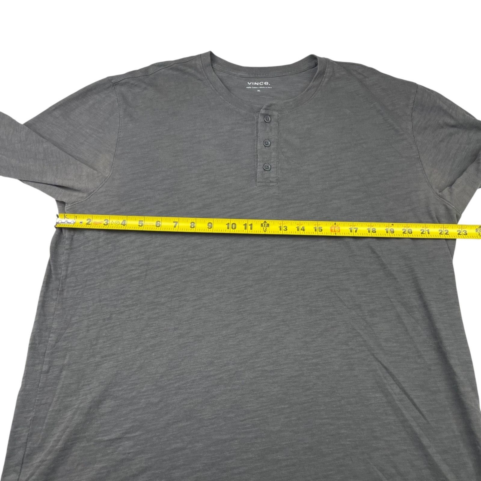 Vince Vince Men's 100% Cotton L/S Henley T-Shirt Gray • XL Size US XL / EU 56 / 4 - 6 Thumbnail