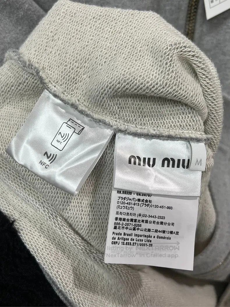 Miu Miu Miu Miu Gray Cotton Embroidered Zip Jacket. Size US M / EU 48-50 / 2 - 4 Thumbnail